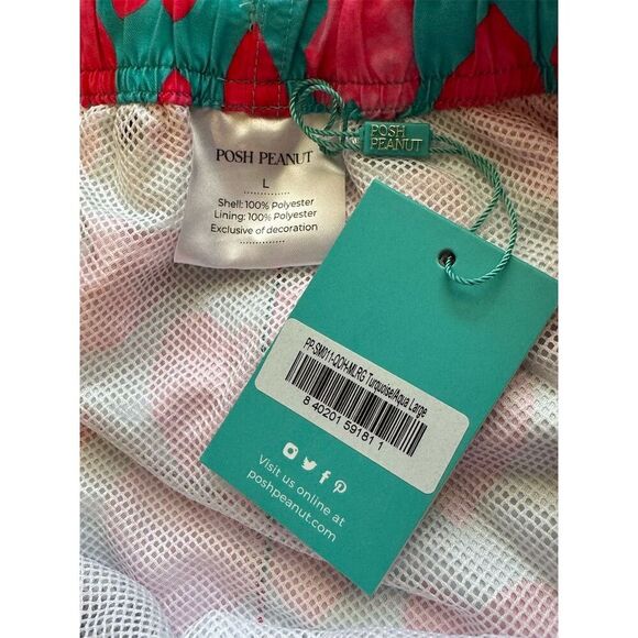 Posh Peanut Men's Queen of‎ Hearts Swim Trunks Multicolor Size L - Picture 4 of 4